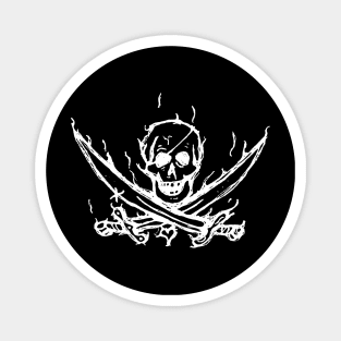 Dark and Gritty Jolly Roger Mutineer Privateer Pirate Flag Magnet